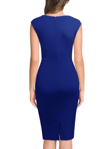 Image of Miusol Women's Retro Ruffle Style Slim Work Pencil Dress