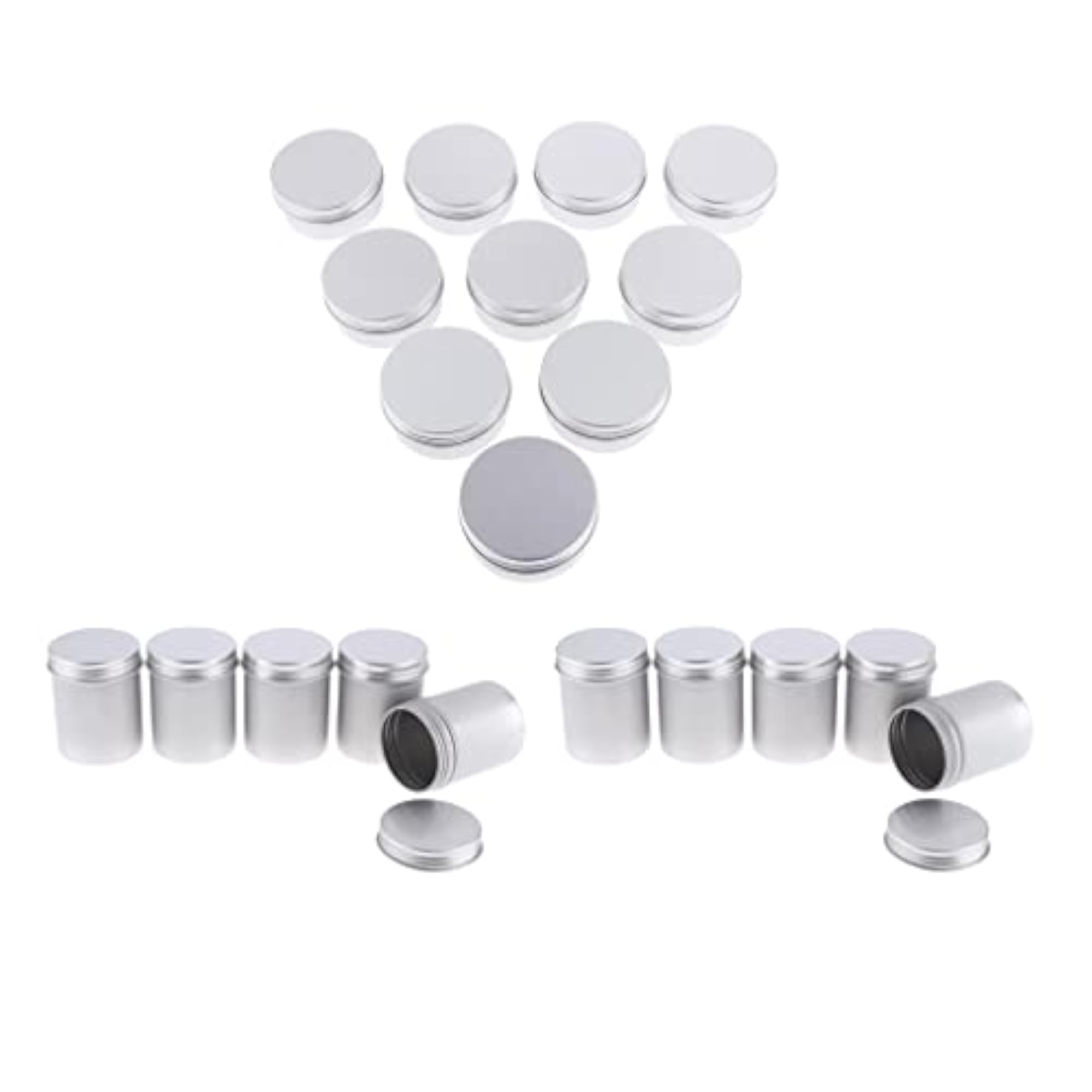 20Pcs Round Aluminum Tin Jar Cosmetic Empty Cream Container