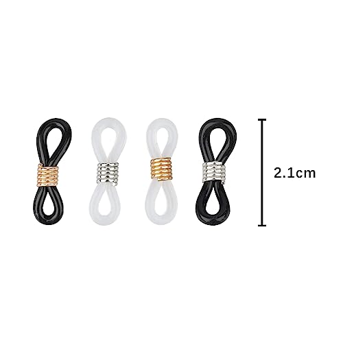 20pcs Adjustable Eyeglass Chains Ends Silicone Eyeglass Connector glass Chain Loop Holder, Anti-Slip Ends Retainer Eyeglass Strap Holder Ends for Eyeglass Holder Necklace Chain Strap
