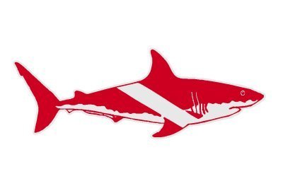 JB Shark as a Dive Flag Scuba Diver Sticker/Decal