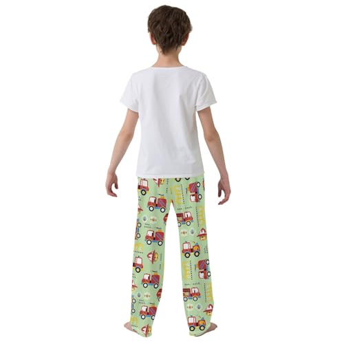 ZZXXB Bear Firefighter Boys Long Pants Soft Trousers Elastic Waist Kids Lounge Bottoms with Pockets S-XL3