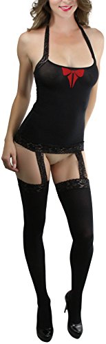 Image of ToBeInStyle Women's Bodystocking Bustier Garter Lingerie Suspender Thigh High Stockings