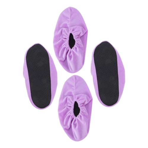 MUSISALY 2Pairs Bowling Shoe Covers for Women Slip Resistant Lint Material Compact and Lightweight Bowling Accessories for Indoor Use Violet