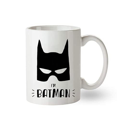 Gen7 "I M Batman, Gift for Kids, Boys Girls Printed Ceramic Mug. 11 oz White (350 ml Pack of 1)