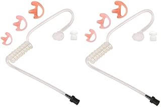 2 Pack Replacement Clear Acoustic Tube for Two Way Radio Earpiece and Headset, Surgical Grade UV Resistant Clear Tube, Replacement Coil Tube