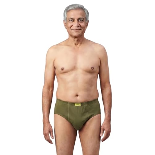 Image of Incontinence Men Briefs | Absorbs 35ml Of Leaks | Wash & Reuse | Anti Bacterial, Hygienic & Leakproof | Comfy Cotton | Pack Of 1 | Olive Green | L