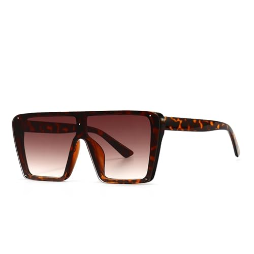 Lunettes de soleil rétro d'architecte avec monture plate monobloc haut de gamme