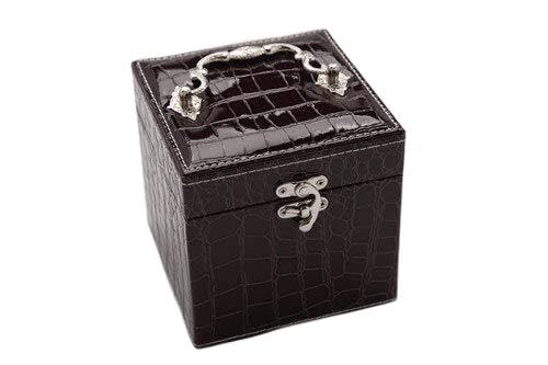 QOHNK Princess Joyero de Gama Alta Europa Tipo Vintage Tres Capas Mini compartimientos de Almacenamiento de Joyas Anillos Pendientes Cajas de Almacenamiento