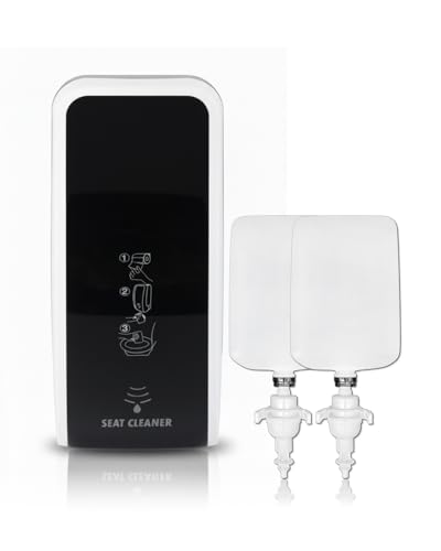 Blanc HYGIENIC Spender für Toilettensitzreinigung Cosmos – Reinigungsspender mit Sensor für Wandmontage und 2x 1 Liter Toilettensitzreiniger für ca. 5.000 Anwendungen Farbe Schwarz/Weiß