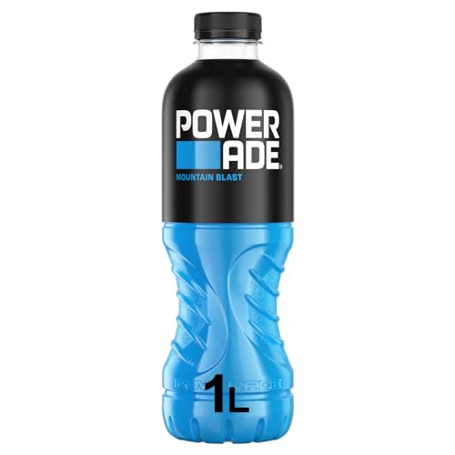 Powerade Sports Mountain Blast, kalorienarmes Sport Getränk mit Fruchtmix-Geschmack, mit Elektrolyten, Sport Drink in stylischen Einweg Flaschen (6 x 1000 ml)