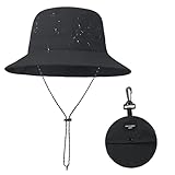 BinXiaoQin Fischerhut Schwarz Sonnenhut Kopf Regenhut Damen Wasserdicht...