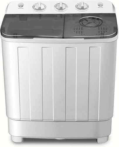Portable Twin Tub Washing Machine 8.5 KG Total Capacity Washer And Spin Dryer Combo Compact For...