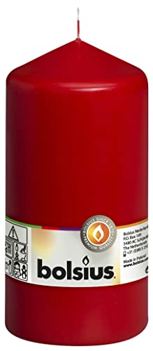 Ivyline Bolsius Pillar Candle Regular, Red 80 mm Width