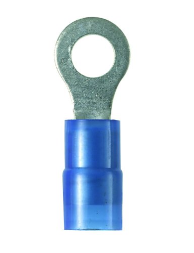 Panduit PN14-8R-C Ring Terminal, Nylon Insulated, 18 - 14 AWG, #8 Stud Size, Blue (100-Pack)