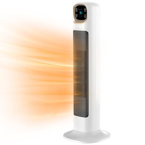 LiShiNuanFengji heater GH Indoor Vertical Heater PTC Electric Heater 60Oscillating 3Modes Timer 2000W Portable Heater for Indoor Use White Fast Safety Room Heater for Bedroom Office
