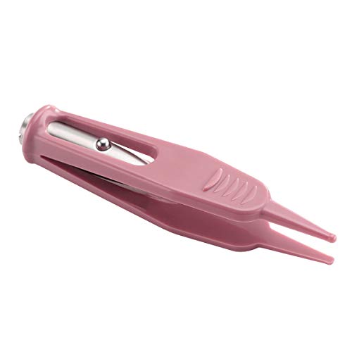 Image of Infant Nose Cleaning Tweezer with LED Light Round-Head Safe and Effective Clip Care Ear Nose Navel Clean Tool Nipper Plier Pincet Forceps for Relieves Stuffy Nose (Pack of 3)