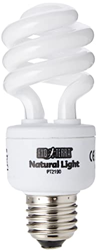 Exo Terra Repti-Glo 2.0 Compact Fluorescent Full Spectrum Terrarium Lamp, 13-Watt (Natural Light)