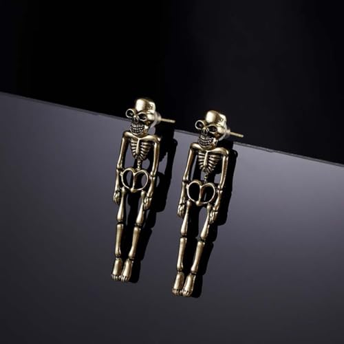 Gothic Skull Earrings Punk Skeleton Groom Bride Front Back Stud Earrings Halloween for Women Girl4