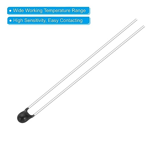 PATIKIL NTC Thermistoren Widerstände 20Stk 10K Ohm MF52-103 1% Genauigkeit Hochempfindlicher Strombegrenzer Temperatursensor für Messung Temperatur Schwarz