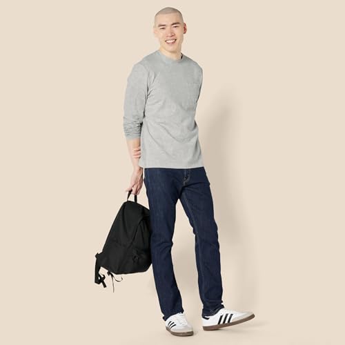 Image of Amazon Essentials Men's Regular-Fit Crewneck Long-Sleeve T-Shirt, Casual Cotton Jersey