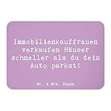 Mr. & Mrs. Panda Magnet Spruch Immobilienkauffrau - Geschenk, whiteboardmagnet, Immobiliengeschäft, Notizhalter, Häuser, Eigenheim, Beratung, Kühlschrankmagnet, Immobilienbewertung, Fridge