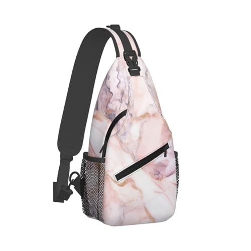 Bolso cruzado para hombre con patrón mármol blanco miniatura 2