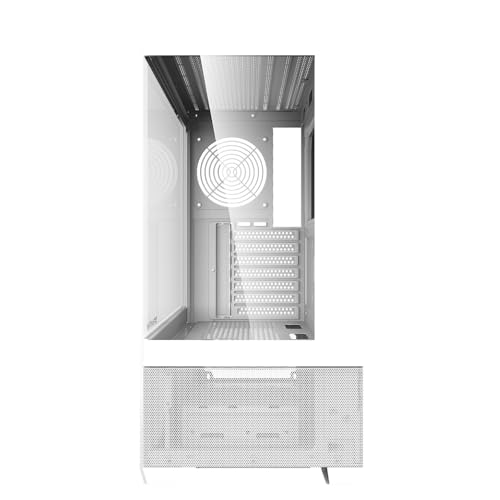 Image of Circle Defender ZX3 Mid-Tower Computer Case, Gaming Cabinet - White, Supports ATX, M-ATX, ITX, 3 x 120mm Front and 1 x 120mm Rear ARGB Fans