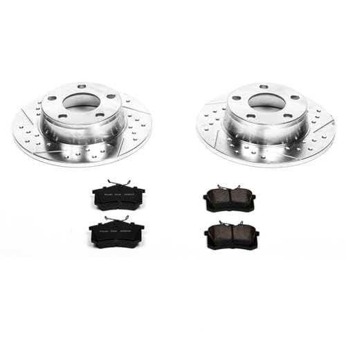 Image of PowerStop Z23 Performance Brake Pad & Rotor Kit Rear K4845 | Audi A6 Quattro 1999-04 Carbon Fiber Ceramic Brake Pads + Drilled & Slotted Rotors