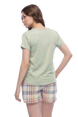 Image of LOTIK Women's Cotton ChaxX Print Top & Shorts Nightsuit Set