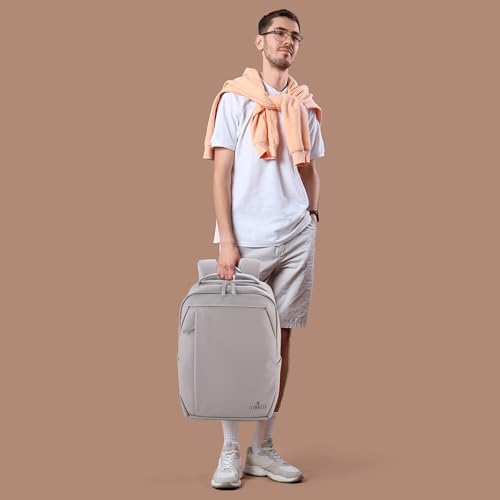 Image of THE CLOWNFISH Waypoint Series Travel Backpack | PU+Polyester | Office Bags For Men, Bags For Women Office Use Travel Bag For Men Travel Backpack | With USB Port on the side | 15L Capacity | Grey