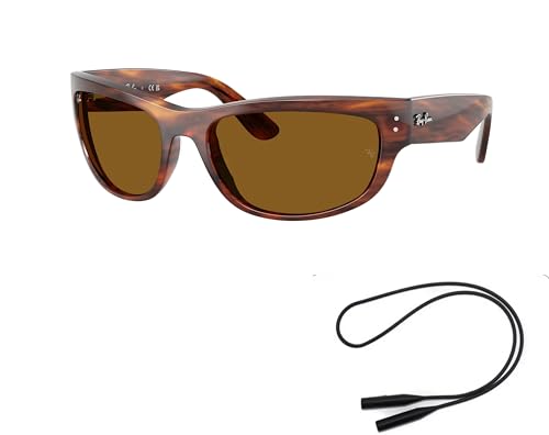 Ray-Ban RB2289 Sunglasses Bundle: RB 2289 MEGA BALORAMA 954/33 Striped Havana/Brown Crystal Standard and Universal Anti-slip Silicone Leash2