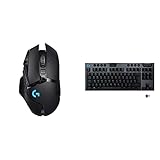 Logitech G502 Lightspeed Wireless Gaming Mouse with Hero 25K Sensor, PowerPlay Compatible - Black & 15 TKL Tenkeyless Lightspeed Wireless RGB Mechanical Gaming Keyboard, Black