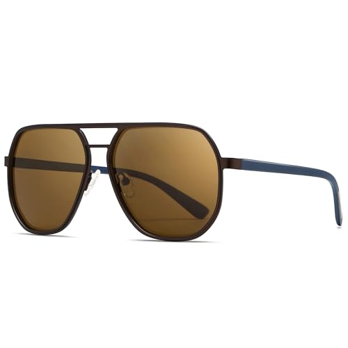 Image of SUNGAIT Polygon Aviator Sunglasses for Men Polarized Trendy Square Sun Glasses Retro Pilot Shades UV Protection