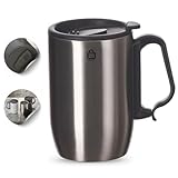 Copo caneca térmica inox 350 ml com alça para café chá chocolate sho