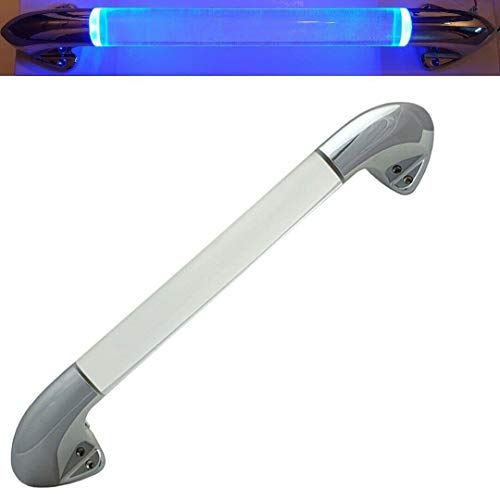 12V 24V LED RV Entry Door Grab Handle Blue Lighted Assist Bar Motorhome Caravan