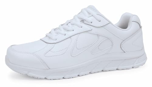 Shoes for Crews Galley II, Men's Slip Resistant Work Shoes, Water Resistant, White, Size 7.5 Wide