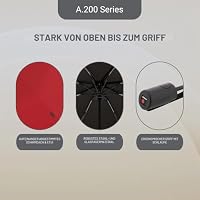 Knirps Taschenschirm A.200 Medium Duomatic – Kompakt und sturmfest – Windkanal getestet – Red – Ansicht 3