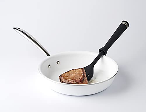Mastrad Silicone Self Standing Spatula - Kitchen Spatula With Built In Spoon Rest - Never Hits Counter Top - Heat Resistant To 482F - 12" #TOP5