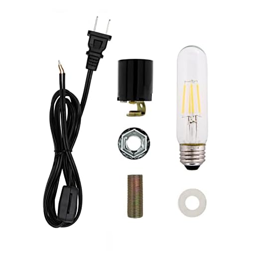 Creative Hobbies Large Ceramic Christmas Tree Wiring Kit with 3.5 Watt LED Bulb - Standard (Edison) Base Socket - Perfect for Lighting Large Size Objects and DIY Projects