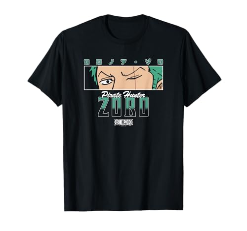 One Piece Anime Pirate Hunter Zoro Eyes with Kanji T-Shirt