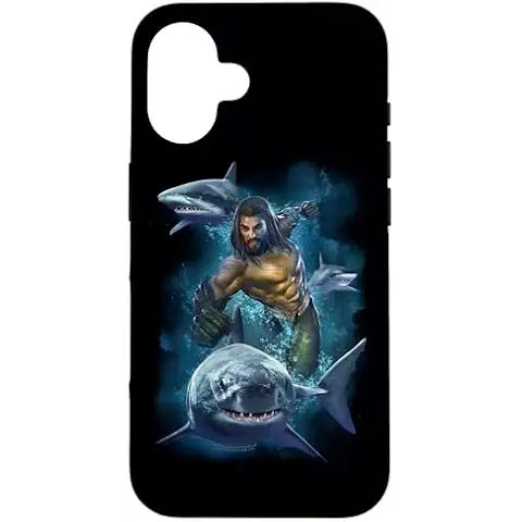 Aquaman iPhone 16 Swimming With Sharks Case Cover