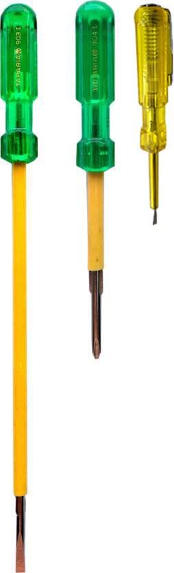 TAPARIA 903I long and 904I short insulated 2 in 1 screwdriver and analog tester pack of 3 combo Combination Screwdriver Set (Pack of 1)