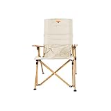 S'more High Back Reclining Chair, 600D Oxford, Aluminum, 4 Adjustable Levels, Storage Bag Included, Beige, One Size Fits Most