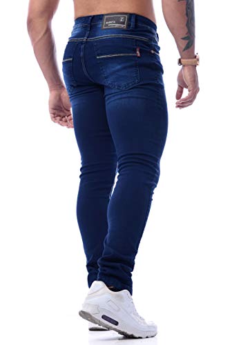 Calças Jeans Slim Com Lycra Azul Escuro Originais - Zaretã (46)