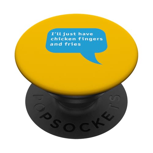 Funny Chicken Fingers Tenders and Fries Kids Meal Fast Food PopSockets Adhesive PopGrip