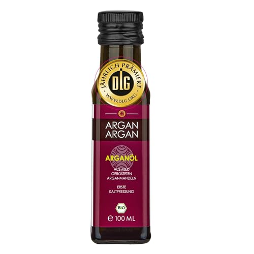 ARGANARGAN Bio-Arganöl geröstet 100ml, kaltgepresst, DLG-GOLD prämiert, SIEGER PREIS-LEISTUNG 2024 (vergleich.org), mit FRESENIUS Analyse, vegan, Gourmet-Speiseöl, Nahrungsergänzung
