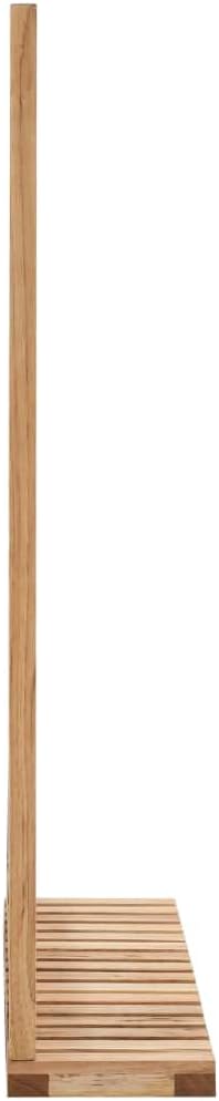 vidaXL Mirror Natural Solid Walnut Wood Medium Mirror Bathroom Mirror