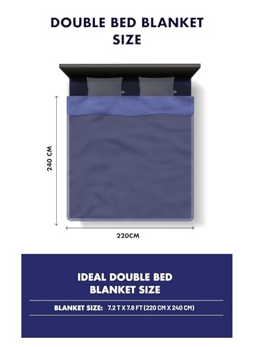 Image of Monte Carlo Heavy Winter Double Bed Blanket Bennett 2 Ply 691 GSM | 3.5 KG (Width 2.20 M X Length 2.40 M) Olive Green