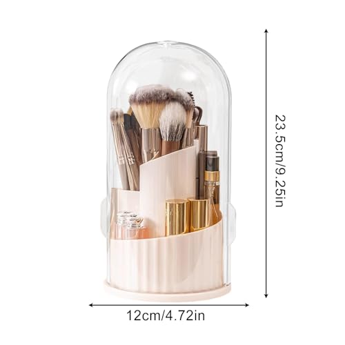 Boîte de rangement cosmétique rotative pour coiffeuse propre et pinceaux protégés
