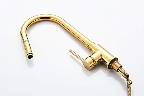 キッチンシンクの蛇口、ソリッド真鍮シングルハンドルキッチン蛇口 ペイント】 キッチン蛇口、Lottin 伸縮式キッチン蛇口、ソリッド真鍮 1